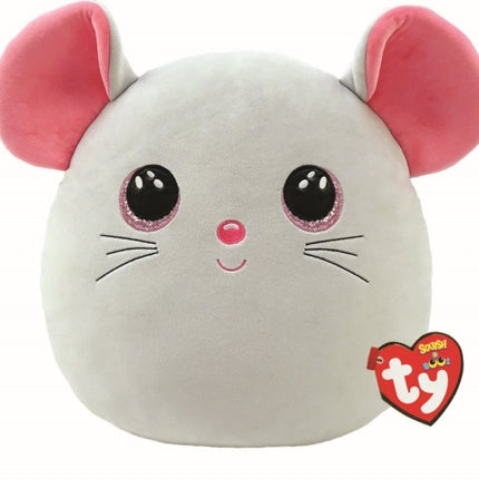 Ty Toys TY  Squish a Boo Mouse Catnip  20 CM WhitePink 2009137
