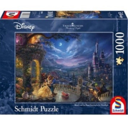 Disney  Beauty and the Beast Dancing in the Moonlight by Thomas Kinkade 1000 Piece Schmidt Puzzle