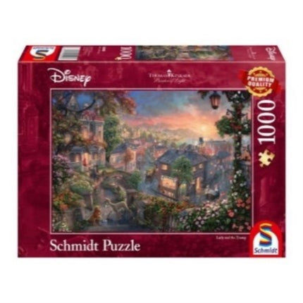 Disney  Lady and the Tramp by Thomas Kinkade 1000 Piece Schmidt Puzzle