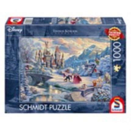 Disney Dreams Collection  Beauty and the Beasts Winter Enchantment by Thomas Kinkade 1000 Piece Schmidt Puzzle