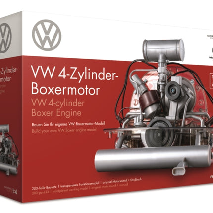 FRANZIS 67308  Originalgetreuer 200TeileVWBoxermotorbausatz Soundmodul mit originalem VWKäfer und BulliSound hochwertiges Wendebuch mit Bauanleitung für beide Modellversionen sowie Hintergrundinformationen