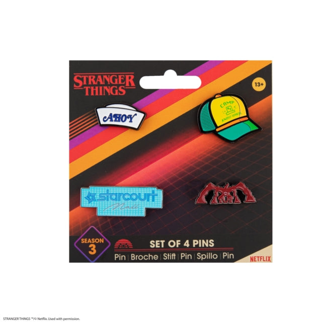Pin set of 4  Stranger Things Season 3