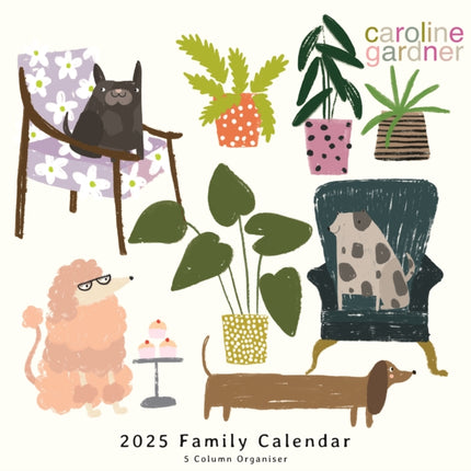 Caroline Gardner Dogs Planner Wall Calendar 2025