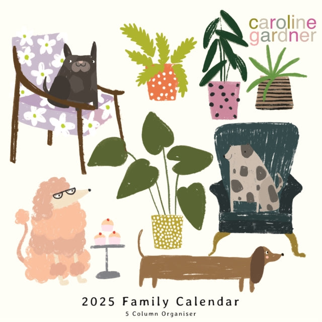 Caroline Gardner Dogs Planner Wall Calendar 2025