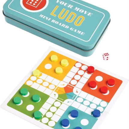 Travel ludo game in a tin