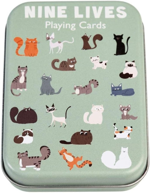 Playing cards in a tin  Nine Lives