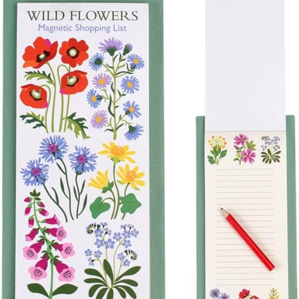 Magnetic shopping list  Wild Flowers