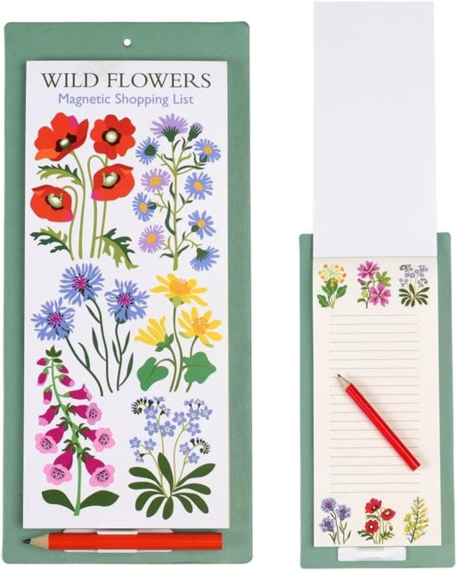 Magnetic shopping list  Wild Flowers