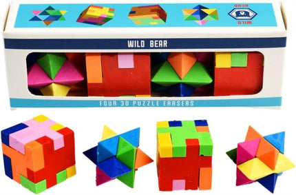 3D puzzle erasers set of 4  Wild Bear