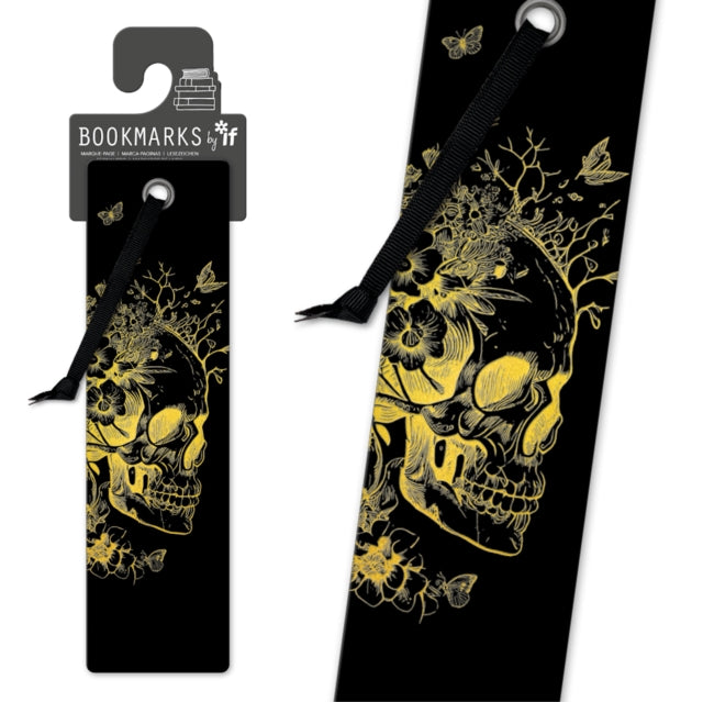 Quirky Bookmarks  Gold Skull