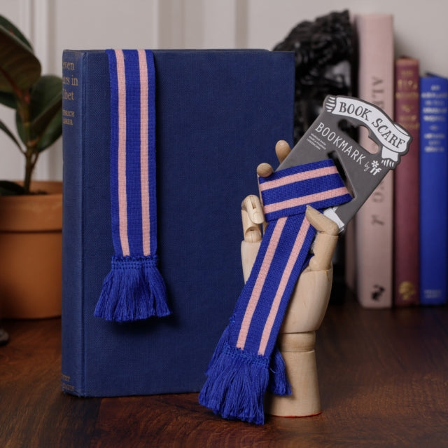 Book Scarf Bookmark  Blue  Pink