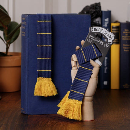 Book Scarf Bookmark  Navy  Yellow