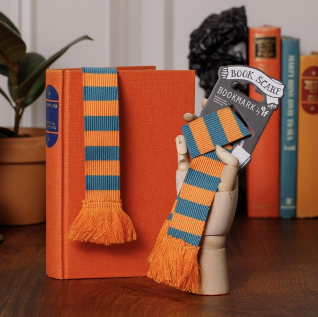 Book Scarf Bookmark  Teal  Orange