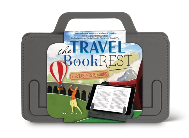 IF The Travel Book Rest Grey One Size  Hands Free Reading Tablet  Book Holder  Portable Tablet Stand  Perfect Recipe Book Holder Stand for Kitchen  Use as a Cookery Book Stand  More