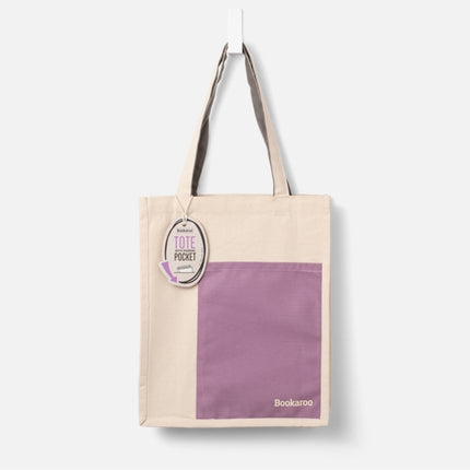 Bookaroo Tote Bag  Aubergine  Cream
