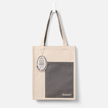 Bookaroo Tote Bag  Charcoal  Cream