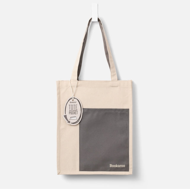 Bookaroo Tote Bag  Charcoal  Cream