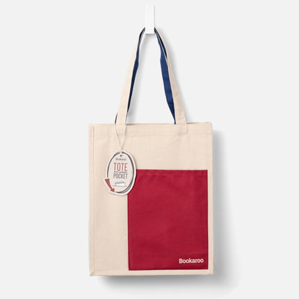 Bookaroo Tote Bag  Dark Red  Navy