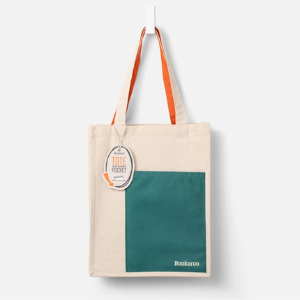 Bookaroo Tote Bag  Teal  Orange