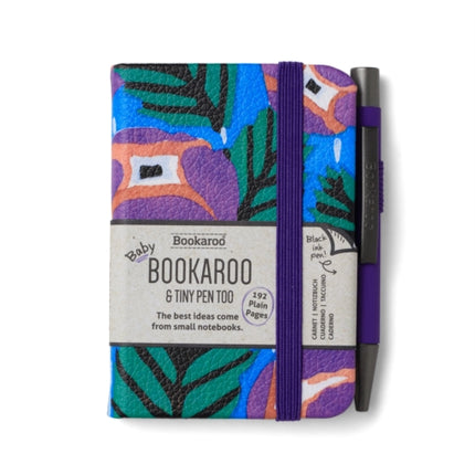Bookaroo  A7 Baby Notebook  Pen  Purple  Turq  Floral