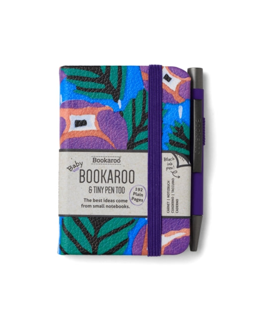 Bookaroo  A7 Baby Notebook  Pen  Purple  Turq  Floral