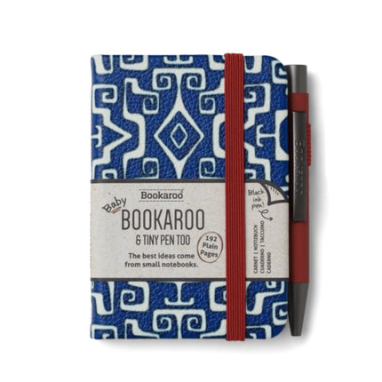 Bookaroo  A7 Baby Notebook  Pen  Navy  Dark Red  Aztec