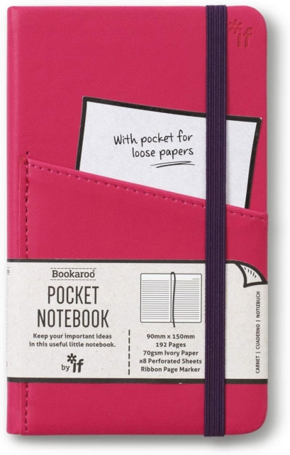 Bookaroo Pocket Notebook A6 Journal  Hot Pink