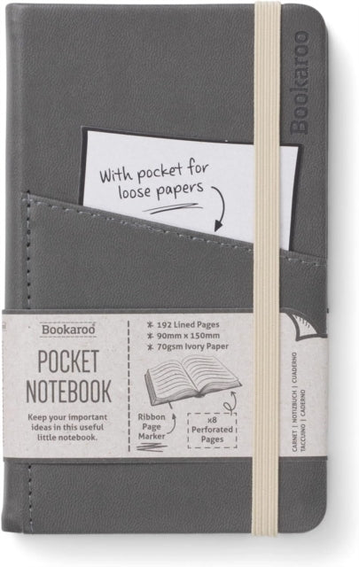 Bookaroo Pocket Notebook A6 Journal  Charcoal