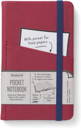 Bookaroo Pocket Notebook A6 Journal  Dark Red
