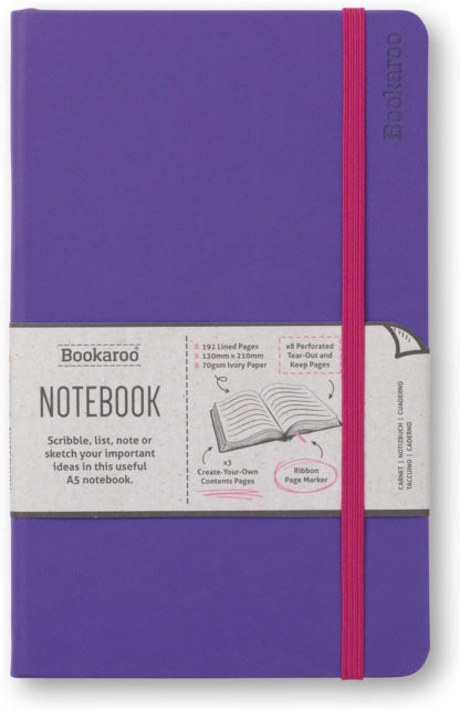 Bookaroo Notebook A5 Journal  Purple