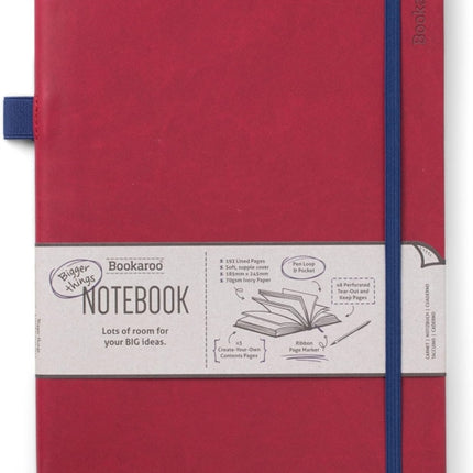 Bookaroo Bigger Things Notebook Journal  Dark Red