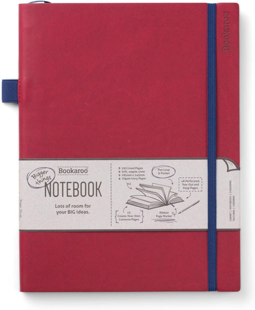 Bookaroo Bigger Things Notebook Journal  Dark Red