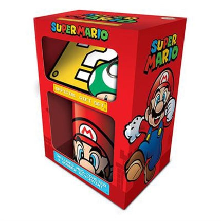 SUPER MARIO MARIO MUG COASTER KEYCHAIN GIFT SET