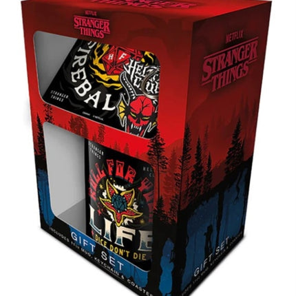 Stranger Things 4 Hellfire Mug Coaster Keychain Gift Set