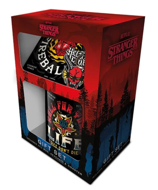 Stranger Things 4 Hellfire Mug Coaster Keychain Gift Set