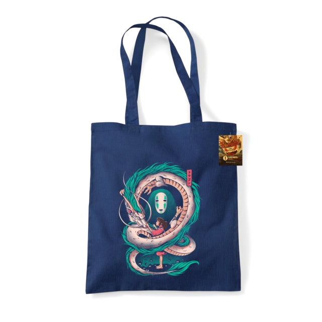 Ilustrata The Girl And The Dragon Navy Tote Bag