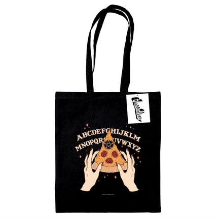 Thiago Correa Ouija Pizza Black Tote Bag