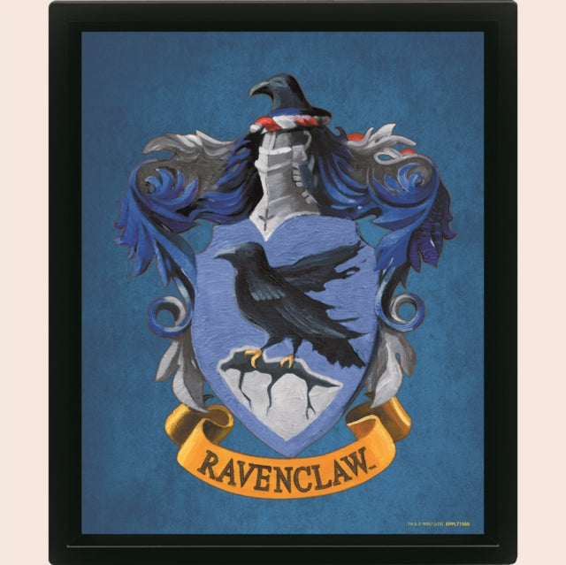 Harry Potter Colourful Crest Ravenclaw 3D Lenticular Poster Framed