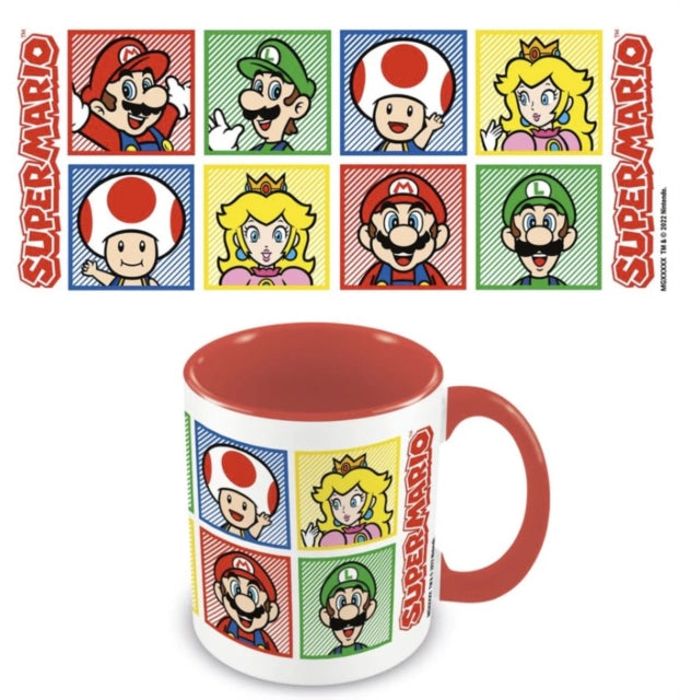 Super Mario 4 Colour Red 11oz315ml Coloured Inner Mug