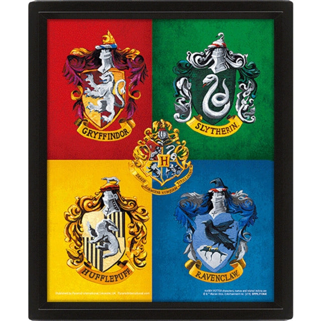 Harry Potter Colourful Crest  Framed