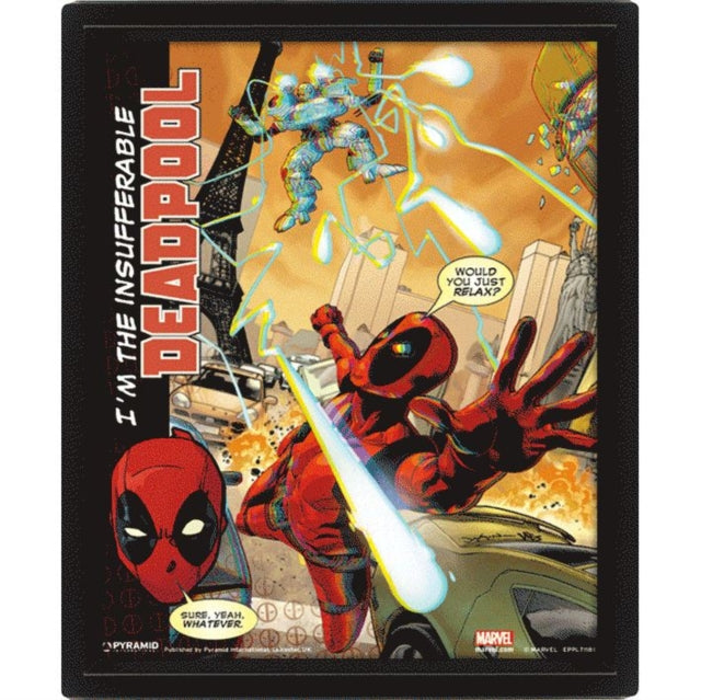 Deadpool Attack 3D Framed