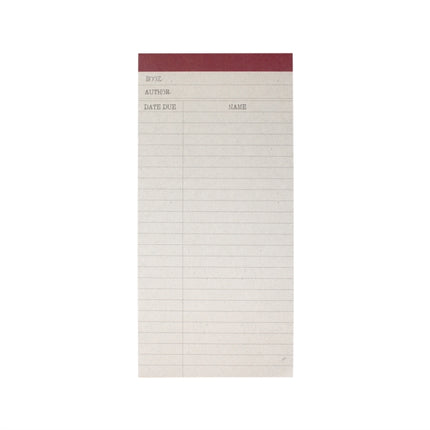 Memo Pad  Pulteney Press Library Card