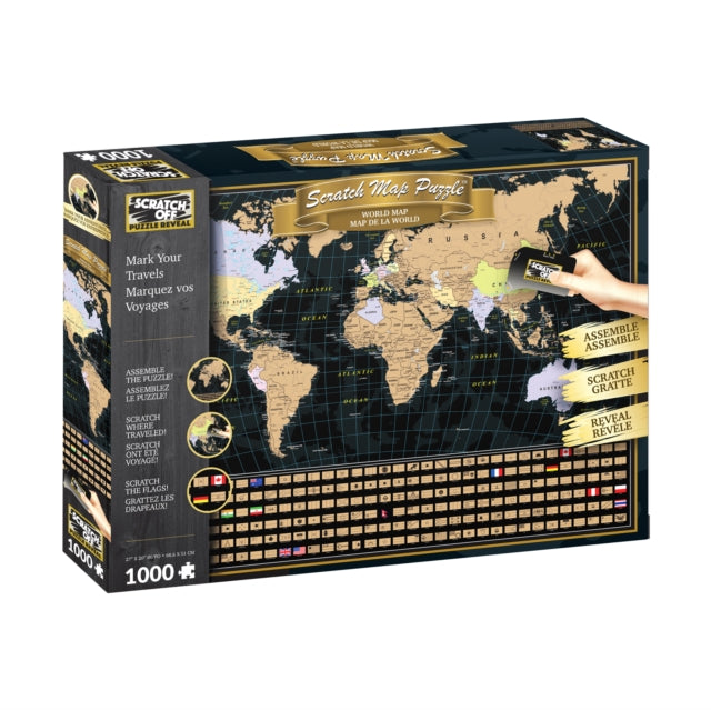 World Map Scratch Off 1000pc Puzzle