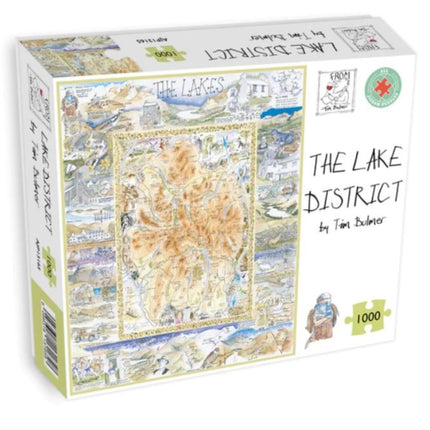 Map of Lake District Jigsaw 1000 Piece Puzzle