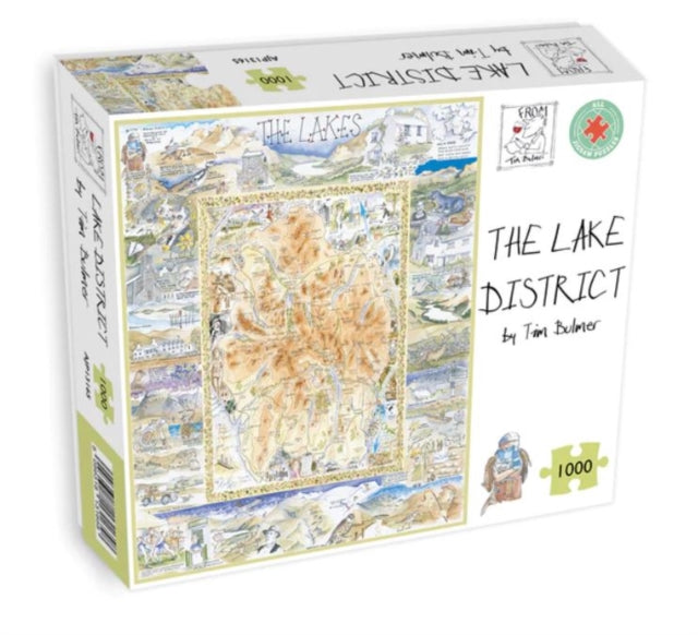 Map of Lake District Jigsaw 1000 Piece Puzzle