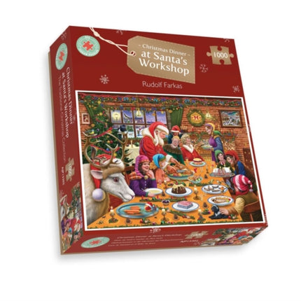 Christmas Dinner at Santas Workshop 1000 Piece Puzzle