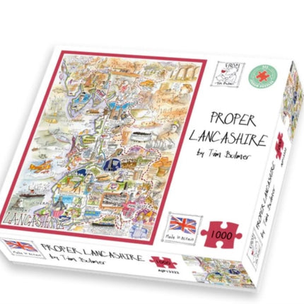 Map of Proper Lancashire Jigsaw 1000 Piece Puzzle