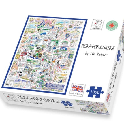 Map of Herefordshire Jigsaw 1000 Piece Puzzle