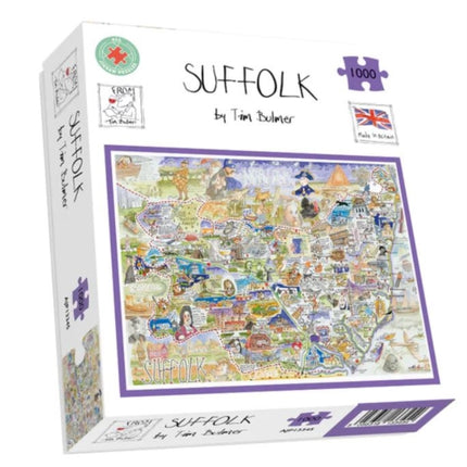 Map of Suffolk Jigsaw 1000 Piece Puzzle