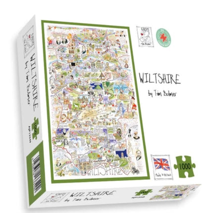 Map of Wiltshire Jigsaw 1000 Piece Puzzle